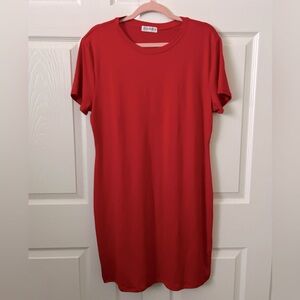 Popular Basics - Red T-Shirt dress size 2x